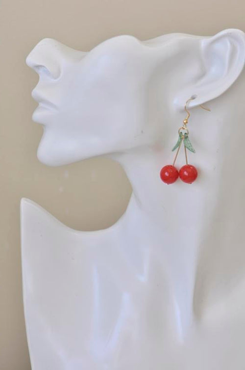 Cherry Novelty Fun Drop Dangle Earrings