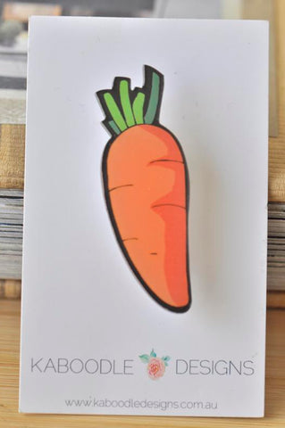 Acrylic Laser Cut Vegetable Carrot Pin Brooch