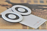 Circle Black and White Target Drop Dangle Earrings - Black and White