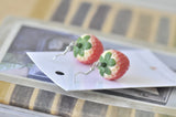 Novelty Fun Resin Strawberry Drop Dangle Earrings