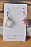 Toilet and Toilet Paper Novelty Fun Drop Dangle Earrings