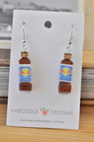 Thai Krating Daeng Red Bull Energy Drink Novelty Fun Drop Dangle Earrings