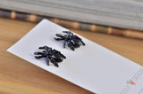 Black Spider Novelty Fun Stud Earrings