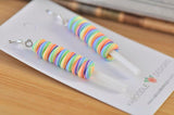 Rainbow Twisty Lollipop Candy Novelty Fun Drop Dangle Earrings