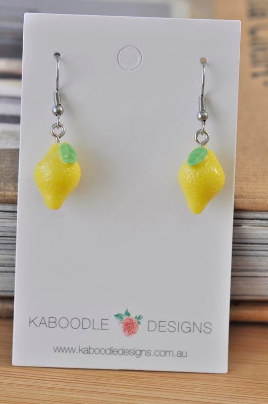 Miniature Food Resin Lemon Drop Dangle Earrings