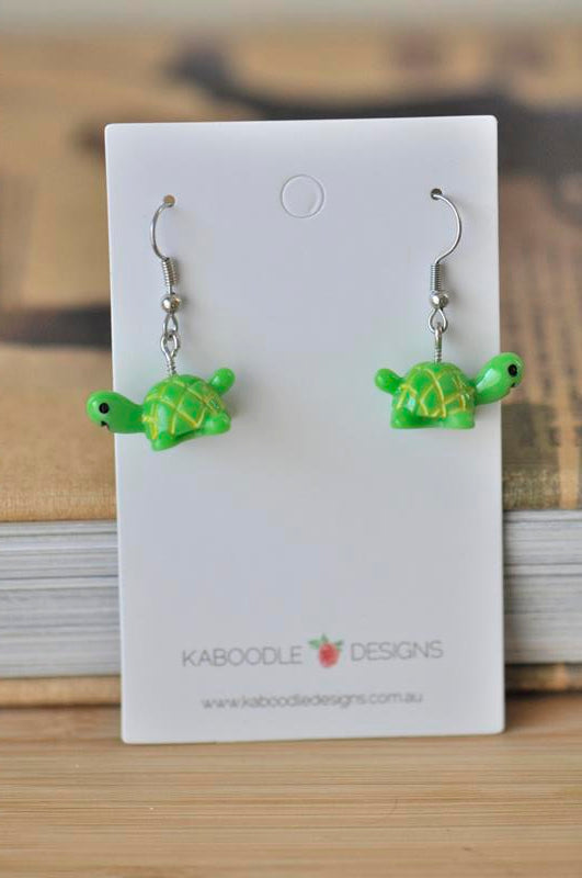 Resin Novelty Turtle Dangle Drop Earrings