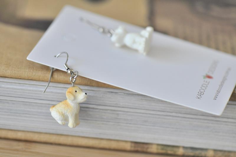 Resin Novelty Dog Dangle Drop Earrings