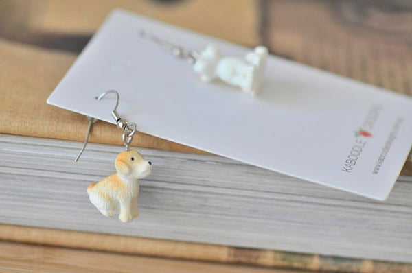 Resin Novelty Dog Dangle Drop Earrings