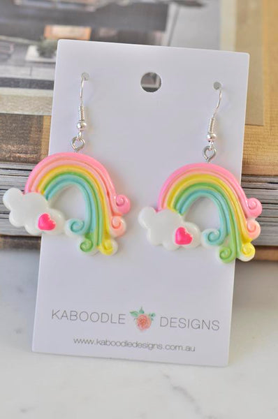 Rainbow Novelty Fun Drop Dangle Earrings
