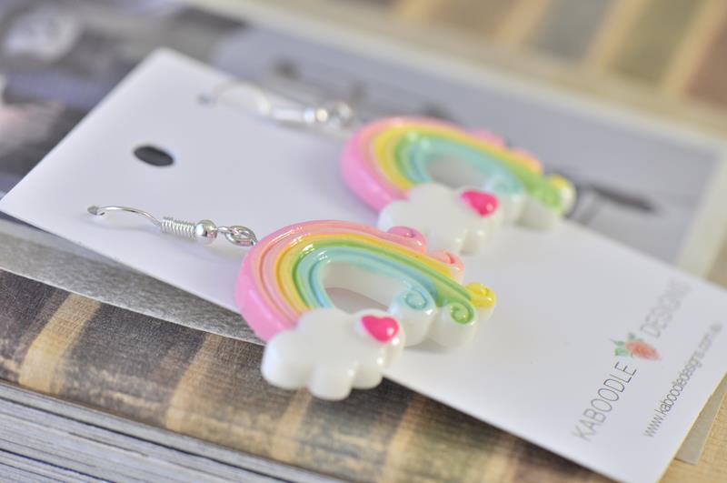 Rainbow Novelty Fun Drop Dangle Earrings