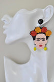 Acrylic Frida Kahlo Roses Drop Dangle Earrings