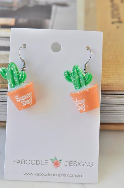 Cactus Drop Dangle Earrings