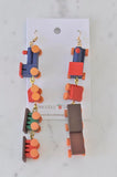 Miniature 3D Wooden Toy Train Teachers Drop Dangle Earrings