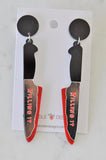 Acrylic Halloween Killing It Knife Drop Dangle Earrings