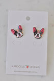 Enamel Dog French Bulldog Colourful Stud Earrings