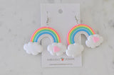 Polymer Clay Rainbow Drop Dangle Earrings