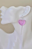Lollipop Candy Novelty Fun Drop Dangle Earrings - Purple