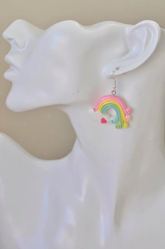 Rainbow Novelty Fun Drop Dangle Earrings