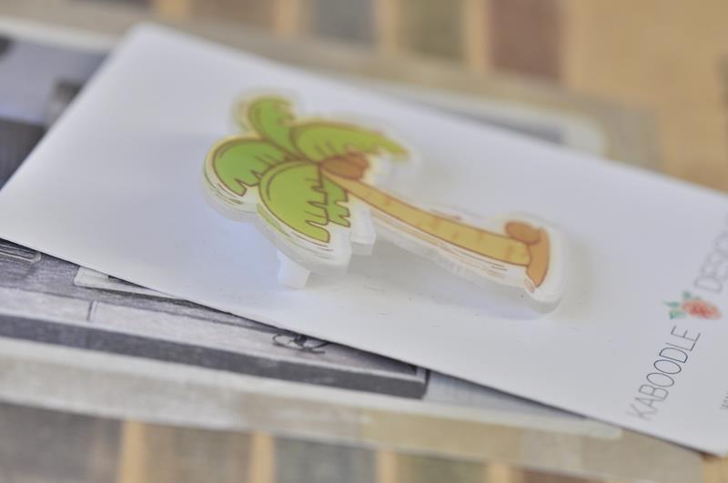 Acrylic Laser Cut Tropical Coconut Palm Tree Pin Brooch