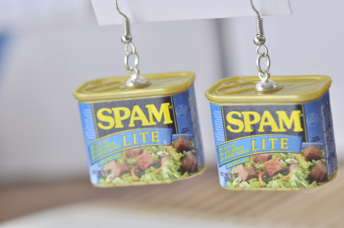 Novelty Fun 3D SPAM Lite Ham Sandwich Drop Dangle Earrings