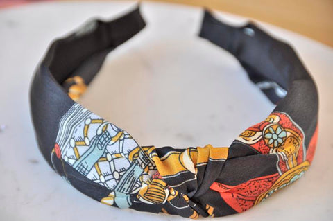 Fabric Knotted Headband - Vintage Black