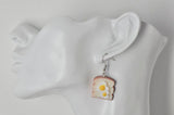 Novelty Egg Sandwich Toast Bread Breakfast Drop Dangle Earrings