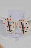 Wooden Paint Brush and Paint Artist Art Teacher Drop Dangle Earrings