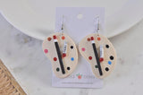 Wooden Paint Brush and Paint Artist Art Teacher Drop Dangle Earrings