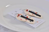 Wooden Paint Brush and Paint Artist Art Teacher Drop Dangle Earrings