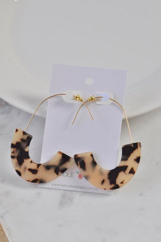 Acrylic Leopard Print Geometric Hoop Earrings