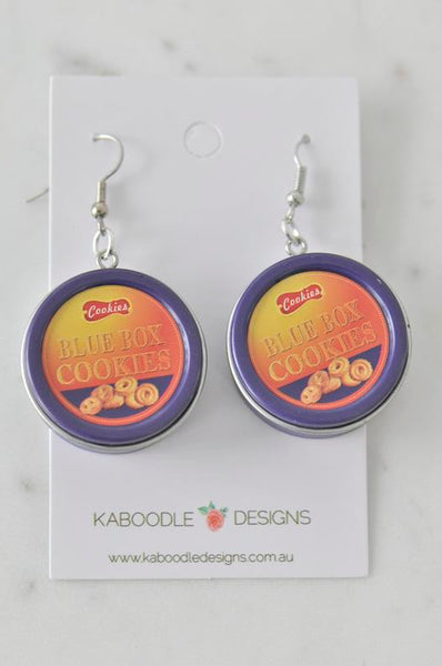 AA Novelty Dutch Butter Biscuit Cookies Tin Drop Dangle Earrings