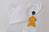 Acrylic Koi Fish Goldfish Gold Fish Drop Dangle Earrings