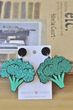 Acrylic Broccoli Vegetable Drop Dangle Earrings