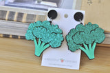 Acrylic Broccoli Vegetable Drop Dangle Earrings