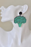 Acrylic Broccoli Vegetable Drop Dangle Earrings