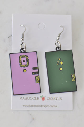 Friends Monica and Rachel New York Apartment 20 Door Drop Dangle Earrings