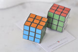 Novelty Fun Rubix Cube Drop Dangle Earrings
