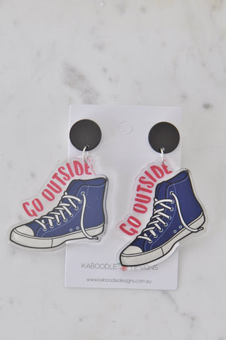 Acrylic Chucks Sneakers Shoes Drop Dangle Earrings