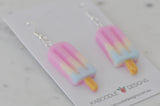 Resin Popsicle Ice Cream Dangle Drop Earrings - Strawberry