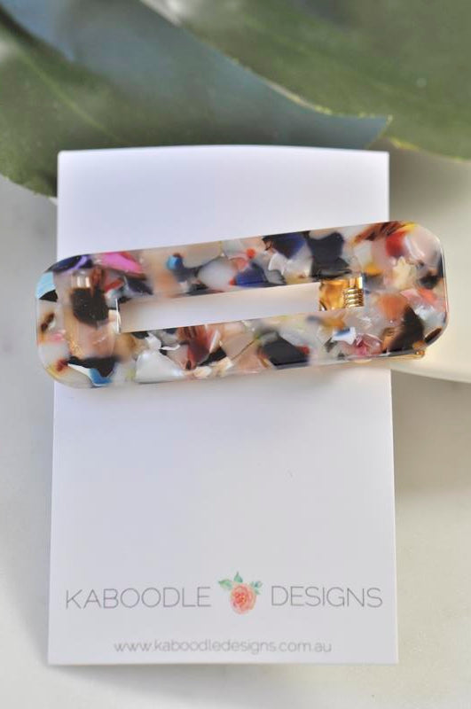 Acrylic Rectangular Barrette Hair Clip