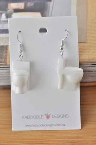 Toilet Seat Novelty Fun Drop Dangle Earrings