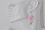 Resin Popsicle Ice Cream Dangle Drop Earrings - Strawberry