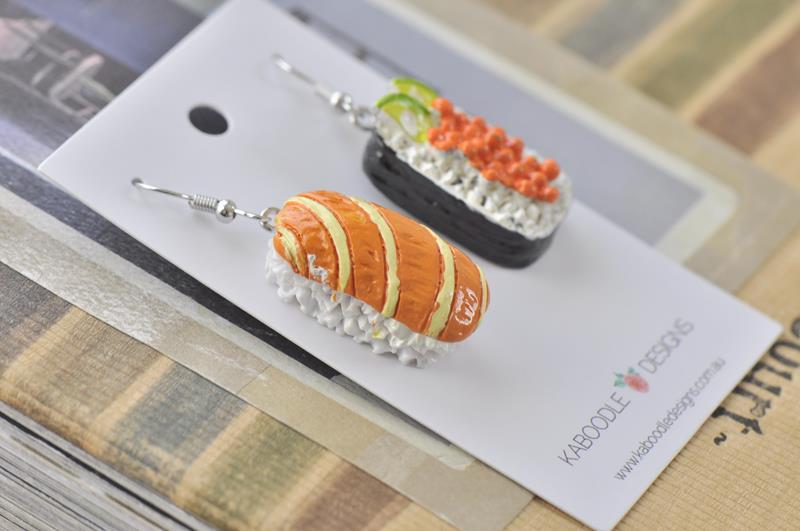 Japanese Sushi Sashimi Novelty Fun Drop Dangle Earrings