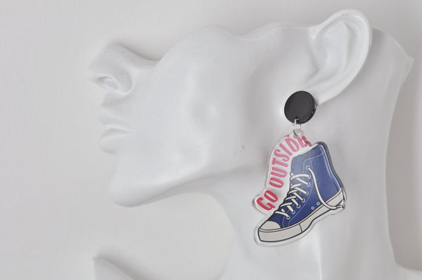 Acrylic Chucks Sneakers Shoes Drop Dangle Earrings