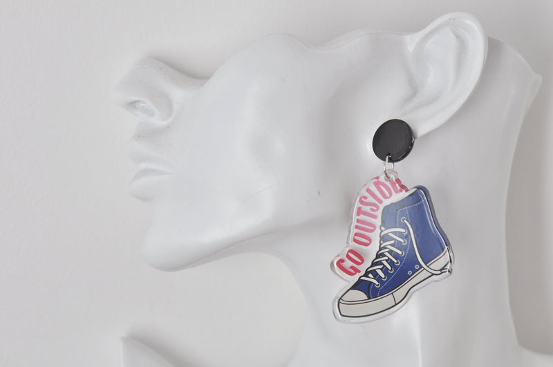 Acrylic Chucks Sneakers Shoes Drop Dangle Earrings