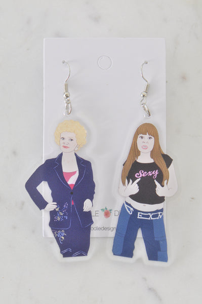 Acrylic Kath and Kim Drop Dangle Earrings