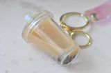 Bubble Tea Pearl Milk Tea Boba Novelty Fun Liquid Keychain Keyring