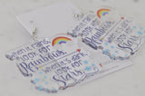 Acrylic Rainbow and Stars Inspirational Quote Novelty Drop Dangle Earrings