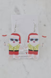 Acrylic Christmas Aussie BBQ  Sausage Sizzle Beach Santa Novelty Drop Dangle Earrings