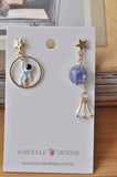 Astronaut Galaxy Universe Star Planet Novelty Fun Drop Dangle Earrings